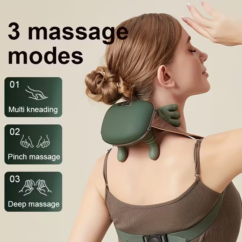 Wireless Neck & Shoulder Massager- Deep Tissue Heat Relief