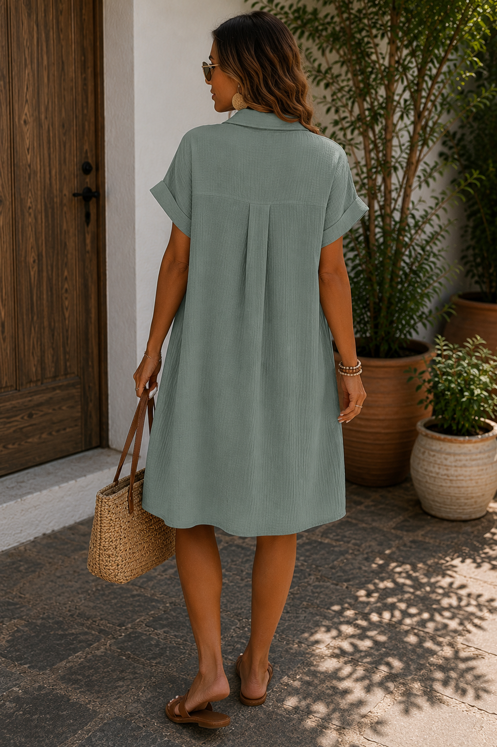Vintage Cotton & Linen Mini Dress