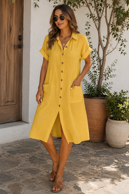 Vintage Cotton & Linen Mini Dress