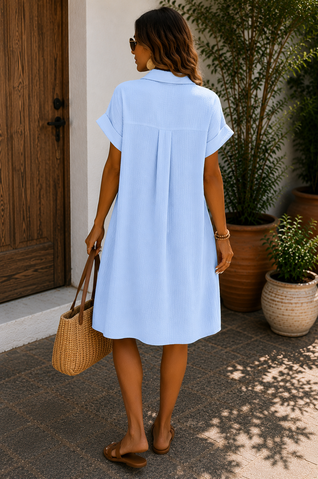 Vintage Cotton & Linen Mini Dress