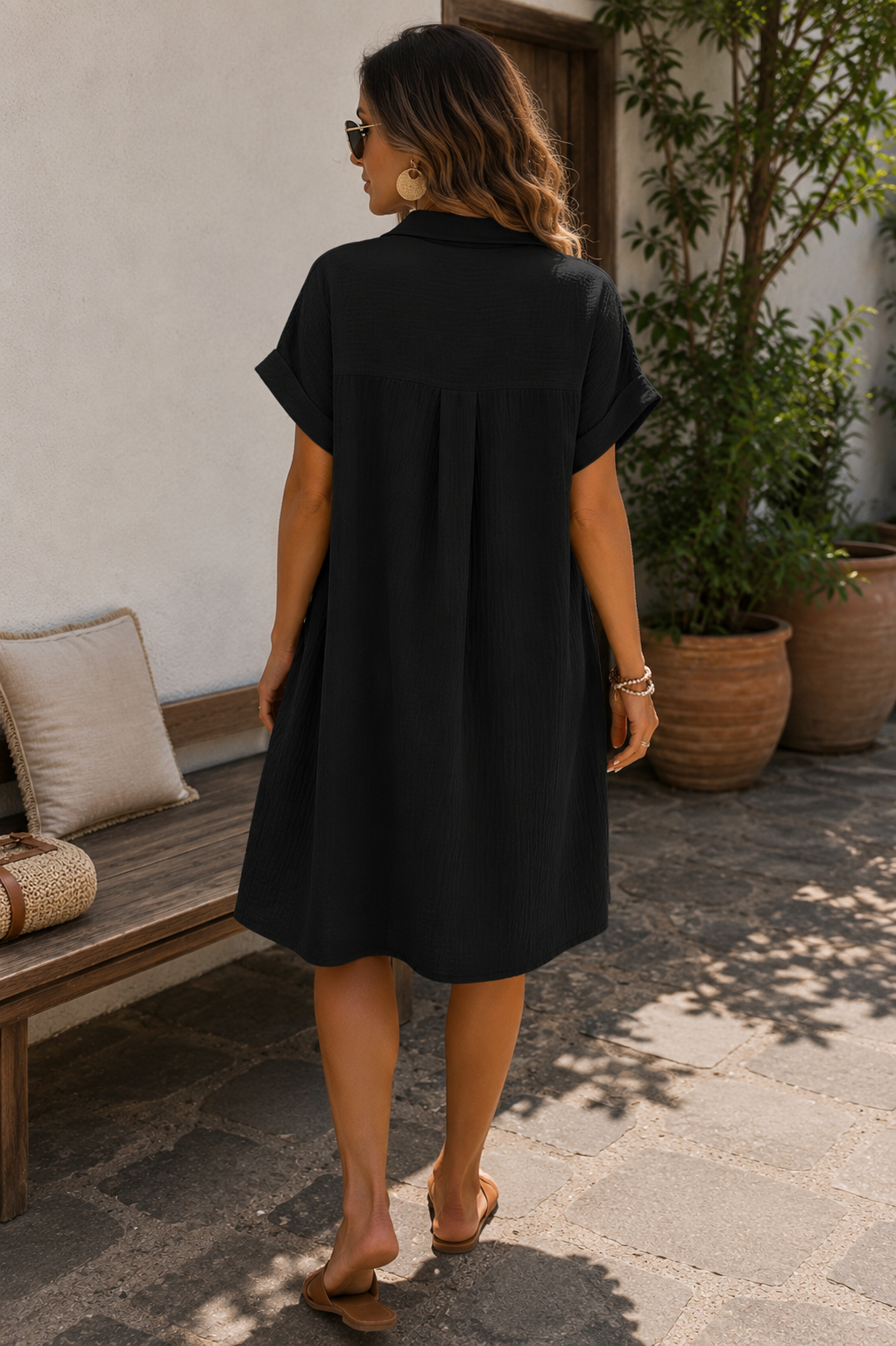 Vintage Cotton & Linen Mini Dress