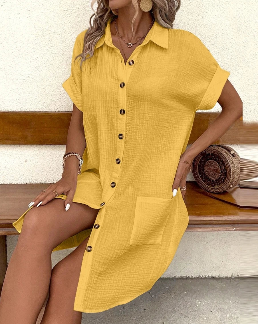 Vintage Cotton & Linen Mini Dress