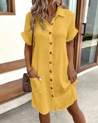 Vintage Cotton & Linen Mini Dress