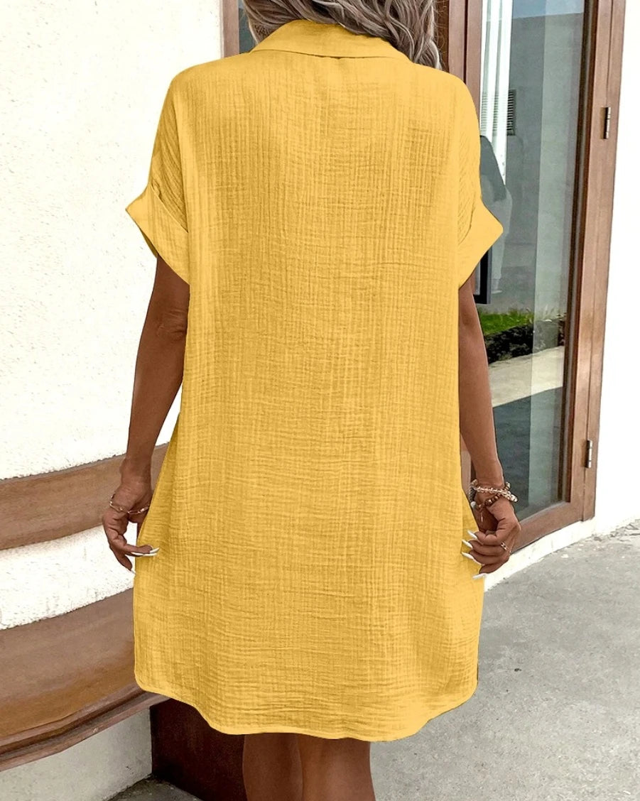 Vintage Cotton & Linen Mini Dress
