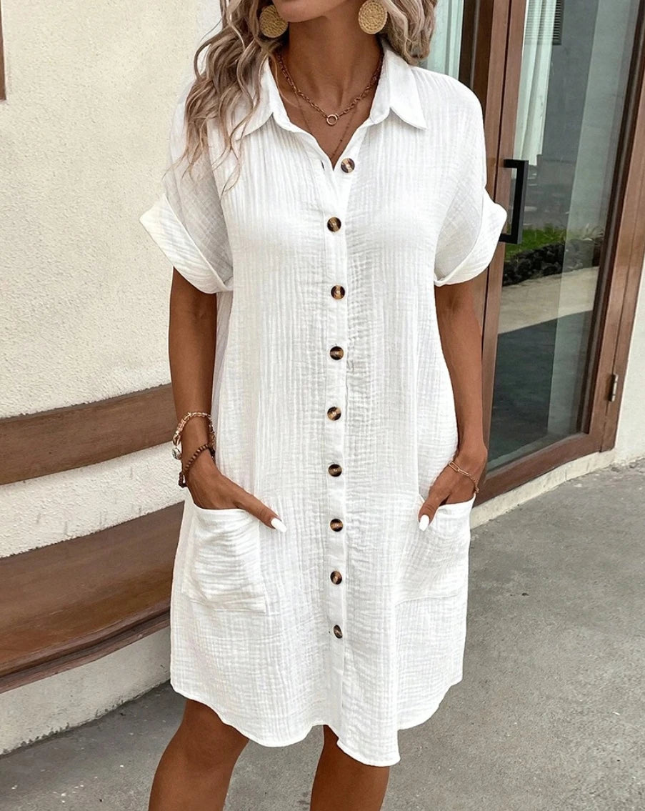 Vintage Cotton & Linen Mini Dress